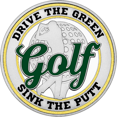 Dark Green "Golf" with Gold Outer Circular Borders